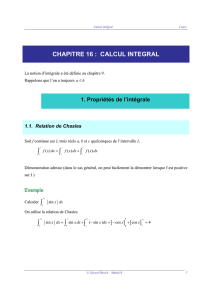 chapitre 16 : calcul integral