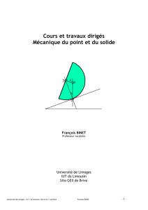 Cours et travaux dirigés Mécanique du point et du