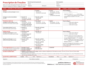 Prescription de l`insuline - Canadian Diabetes Guidelines