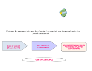 Evolution des recommandations sur la - CCLIN Paris-Nord