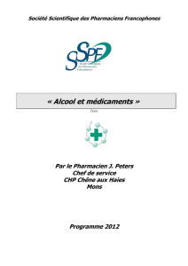 Alcool et médicaments - Plate-forme de formation de la SSPF