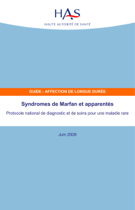 PNDS sur les syndromes de Marfan et apparentés