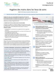 Hygiène des mains dans les lieux de soins