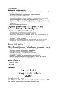 Programme Science de la Vie et de la Terre 1ère A C D