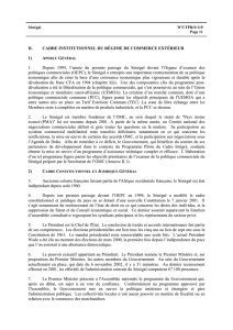 II. CADRE INSTITUTIONNEL DU RÉGIME DE COMMERCE