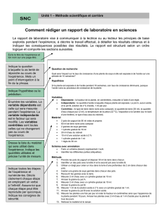 SNC Comment rédiger un rapport de laboratoire en