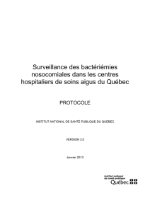 Protocole de la Surveillance des bactériémies