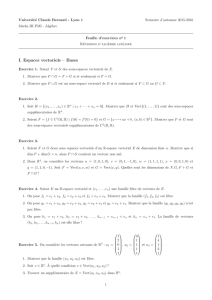 I. Espaces vectoriels – Bases - Licence de mathématiques Lyon 1