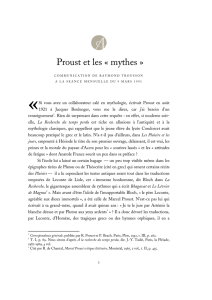 Proust et les « mythes - Académie royale de langue et de littérature