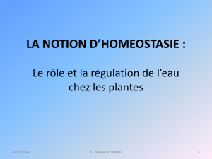 LA NOTION D`HOMEOSTASIE - UJF Valence