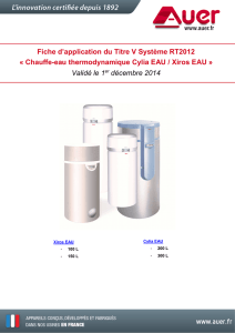 Chauffe-eau thermodynamique Cylia EAU / Xiros EAU