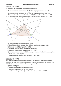 Seconde 4 IE4 configurations du plan sujet 1 1 Exercice 1