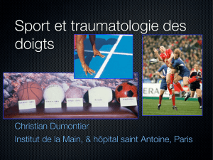 Sport traumatologie doigts C. Dumontier