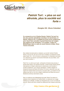 Patrick Tort : « plus on est altruiste, plus la société est forte »