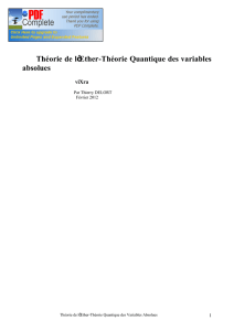 Théorie de l`Ether-Théorie Quantique des variables