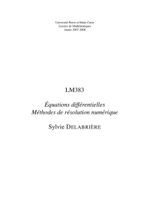LM383 Équations différentielles Méthodes de résolution numérique