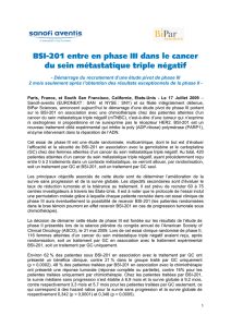 BSI-201 entre en phase III dans le cancer du sein