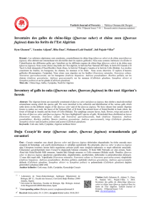 Inventaire des galles de chêne-liège ( Quercus suber) et chêne