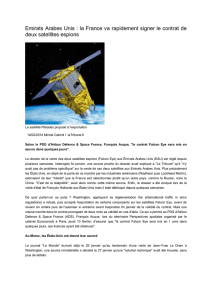 la France va rapidement signer le contrat de deux satellites espions