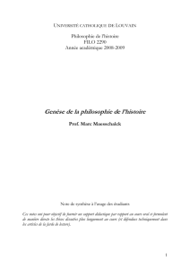 Genèse de la philosophie de l`histoire