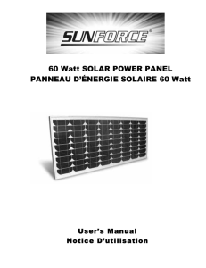 60 Watt SOLAR POWER PANEL PANNEAU D`ÉNERGIE SOLAIRE