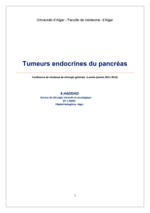 Tumeurs endocrines du pancréas - Conférence de résidanat de