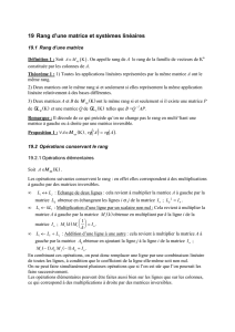Chapitre 19-Rang d`une matrice et systèmes linéaires