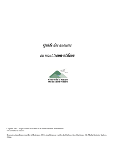 Guide des anoures au mont Saint-Hilaire