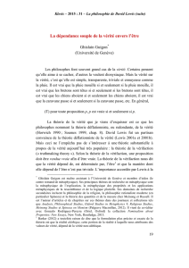 La dépendance souple de la vérité envers l`être