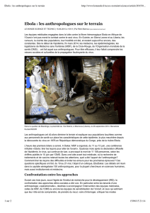 Ebola : les anthropologues sur le terrain