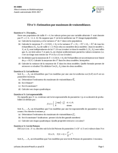 TD n  3 : Estimation par maximum de vraisemblance.