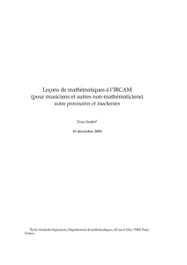 Leçons de mathématiques à l`IRCAM