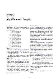 Fiche C Algorithmes et triangles