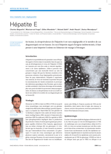 Hépatite E - Swiss Medical Forum