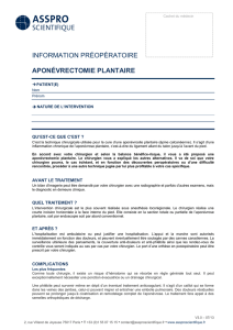 Aponévrectomie plantaire - Lyon-Ortho