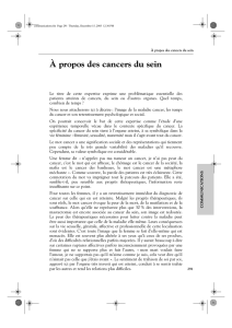 À propos des cancers du sein - iPubli