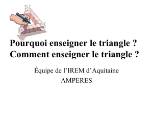 Pourquoi enseigner le triangle