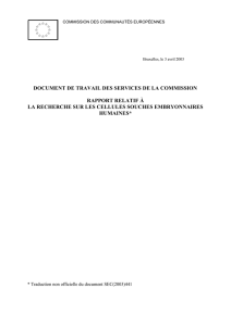 document de travail des services de la commission rapport