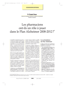 Les pharmaciens ont-ils un rôle à jouer dans le Plan