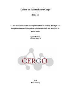 Cahier du CERGO 2010
