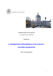 L`enseignement philosophique et les sciences : nouvelles