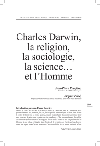 Charles Darwin, la religion, la sociologie, la science… et l`Homme