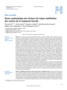 Revue systématique des facteurs de risque modifiables des cancers