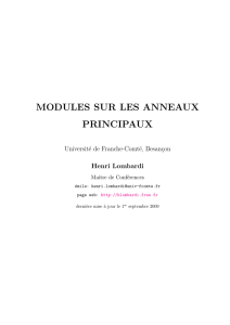 modules sur les anneaux principaux - Henri Lombardi