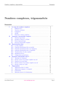 Nombres complexes, trigonométrie