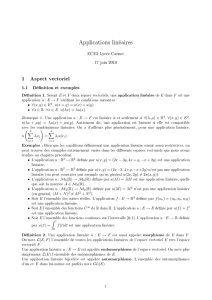 Applications linéaires 1 Aspect vectoriel
