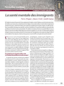 La santé mentale des immigrants
