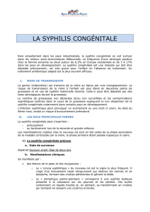 Syphilis congénitale - agence