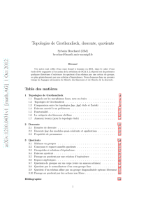 Topologies de Grothendieck, descente, quotients