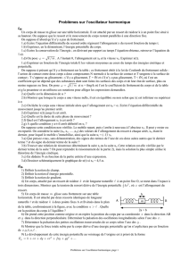 Problèmes sur l`oscillateur harmonique - Jean